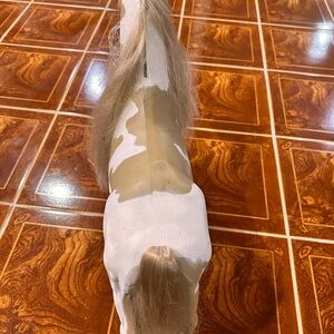 White and Tan Toy Horse